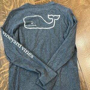 Boys Vineyard Vines Heathered Navy Long Sleeve Tee